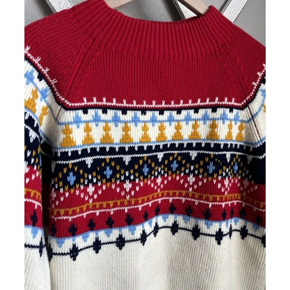 Vintage JCPenney Men's L Knit Acrylic Ski Sweater Mock Neck